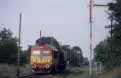 MAV M41 2135 + short freight train from Nyirabrany (H) to Debrecen (H) at Nyirabrany (H) on 9 June 2002