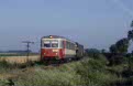 CFR 77 0999 + 77 0091 (from left to right) as passenger train PM 3734 (Graniceri Hm, RO - Santana, RO) at Socodor (RO) on 12 June 2002