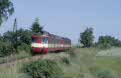 CD 850 010 + 1 CD coach approache Blizkovice (CZ) as passenger train from Havlickuv Brod (CZ) to Znojmo (CZ) on 15 June 2002