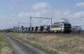 NMBS 2749 + military transport train from Zeebrugge to Gent at Hansbeke (B), 10 March 2002