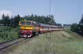 CD 750 144 + 3 CD rail cars as passenger train 4812 (Brno, CZ - Jihlava, CZ) at Vladislav (CZ) on 15 June 2002