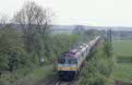 KEG 2109 + 2113 + 2104 + an empty oil train between Saalfeld (BRD) and Weida (BRD) at Niederpllnitz (BRD) on 8 May 2002