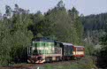 CD 743 007 + 1 conductor wagon + 1 CD trailer wagon as local freight train from Raspenava (CZ) to Bily Potok (CZ) at Hejnice (CZ) on 10 May 2002