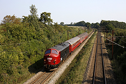 DSB Jernbanemuseet MY 1159 works a special passenger train from Odense (DK) to Tommerup (DK) just west of Odense on 6 September 2014.