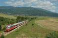 BDZ 44.090 + 7 BDZ coaches as train Fast 5623 (Sofia, BG - Kulata, BG) at Dragicevo (BG), 25 June 2005.