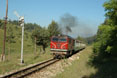 BDZ 77.005 + 5 BDZ coaches as train Ord 16102 (Dobrinishte, BG - Septemvri, BG) at Avramovo (BG), 26 June 2005.