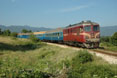 BDZ 06.097 + 4 BDZ coaches as train Ord 18201 (Pestera, BG - Plovdiv, BG) at Bjaga (BG), 27 June 2005.